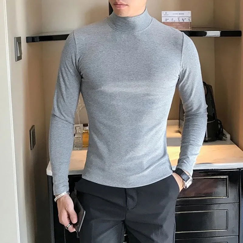 T Shirt Tight Fit - Camiseta de Cuello Alto para Hombre,